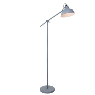 Floor lamp, height adjustable, metal, white, gray, H 172cm