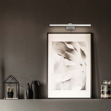 Lampa ścienna LED, metalowa, ściemnialna, srebrna