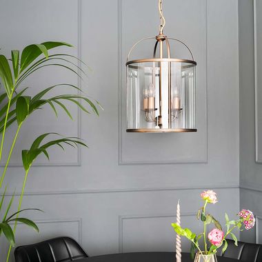 Lustre B-WARE, bronze, verre clair, H 120 cm