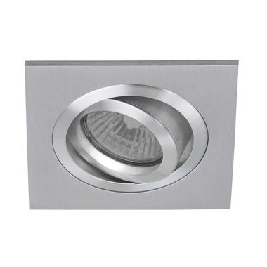 Recessed spotlight, silver metal, swiveling, L 10 cm