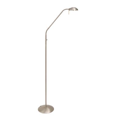 LED vloerlamp zilver, dimbaar, verstelbare spot, H 180 cm