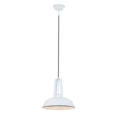 Lampe à suspension, métal blanc, H 200 cm