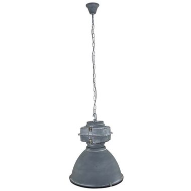Hanglamp, grijs metaal, glas, H 160 cm