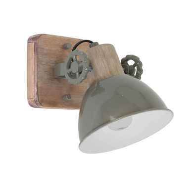 Wandleuchte, grün, Holz, Spot beweglich, H 17 cm