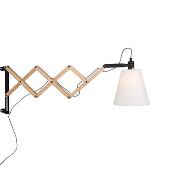 Wall lamp, cream, wood, movable, D 80 cm
