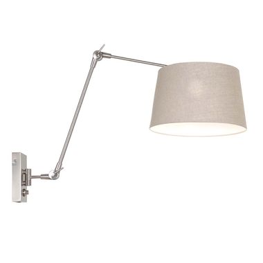 Applique, textile gris, argent, variateur, mobile, D 90 cm