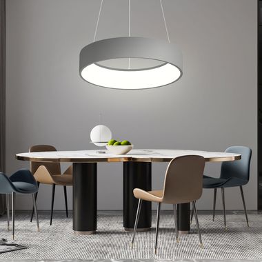 Suspension LED gris foncé, variateur 3 niveaux, D 45 cm