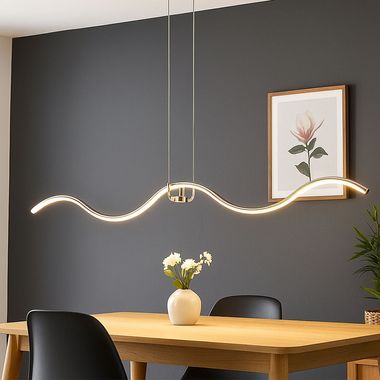 Suspension LED, lampe design, métal, chrome, magnétique