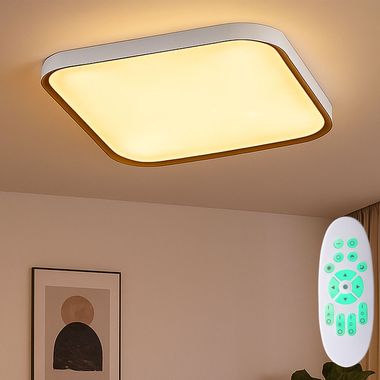 LED ceiling lamp, metal, white, remote control, dimmable, CCT