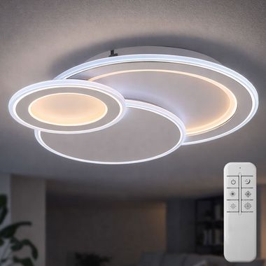 Plafonnier LED, télécommande, dimmable, CCT, L 49 cm