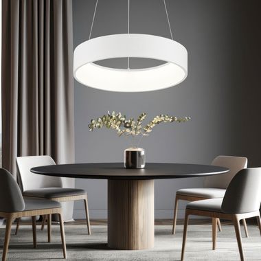 LED hanglamp, dimbaar, in hoogte verstelbaar, wit, D 45 cm