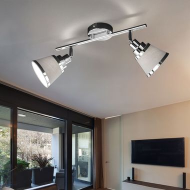 Lampa sufitowa, tekstylna, regulowane reflektory, L 36,5 cm, ZOON