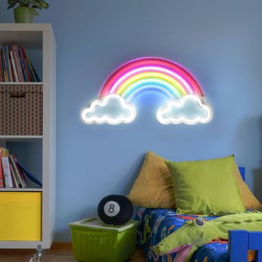 LED Wandlampe, Regenbogen Dekolampe, Kunststoff opal, L 40 cm