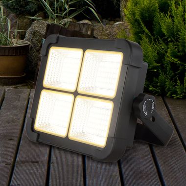 LED solar light, spotlight, IP44, black, dimmable, H 14.5cm