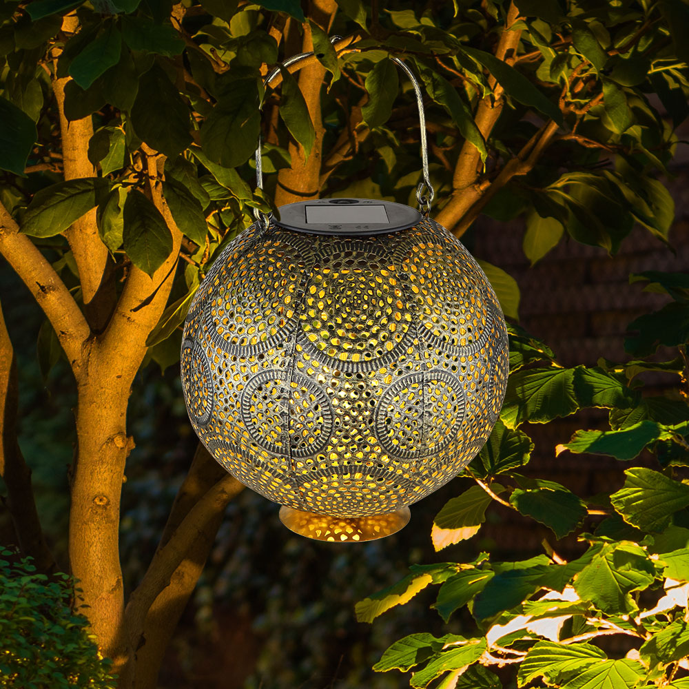 Joyoldelf Solarlampen Für Außen – Sonnenblumen-Design, Wetterfest IP65, Hängende Metalllaterne Für Garten, Terrasse, Hof Und Vorgarten, Warmes Licht Solarlampen Außen