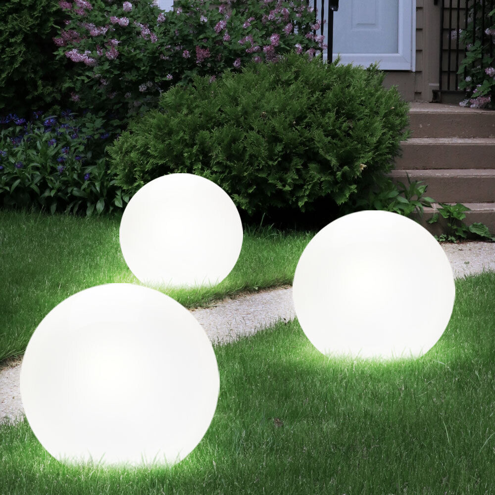6x LED Solarleuchte, Kugel weiß, DM 20 cm, H 62 cm