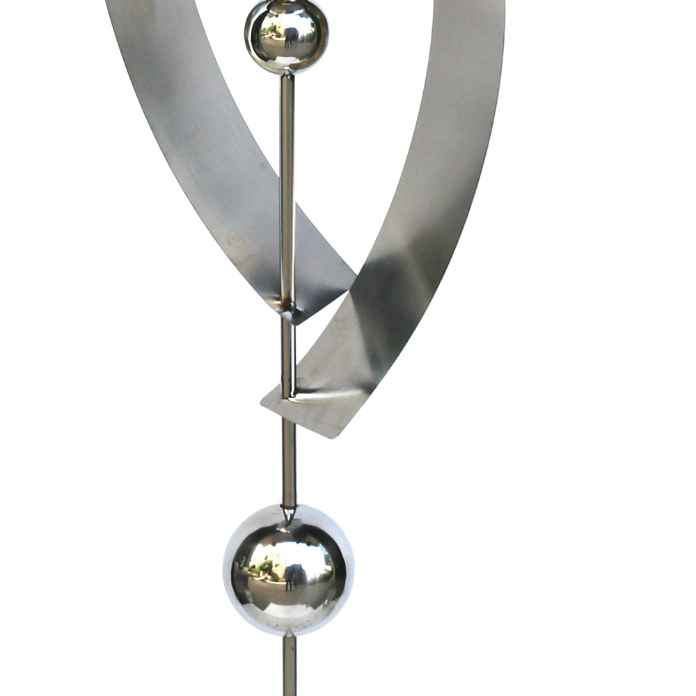 Gartenstecker, Edelstahl, 5 Kugeln, geschwungen, H 140 cm