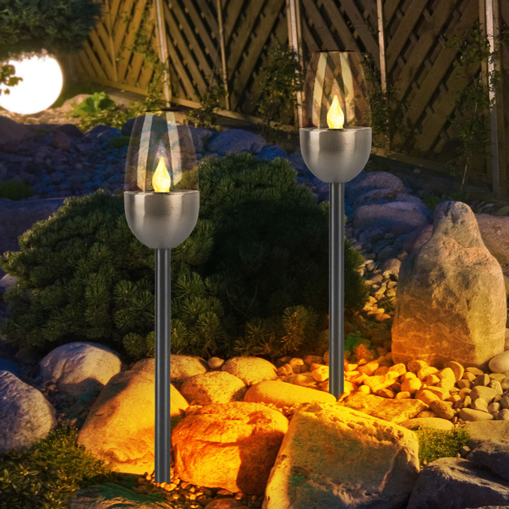 Produktbild von 6x VidaXL Außenlampe Sonnenlicht-Set – Zaunleuchte Schwarz, Solar, Montage Erforderlich
