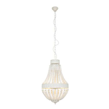 Hanglamp, metaal, hout, H 120 cm