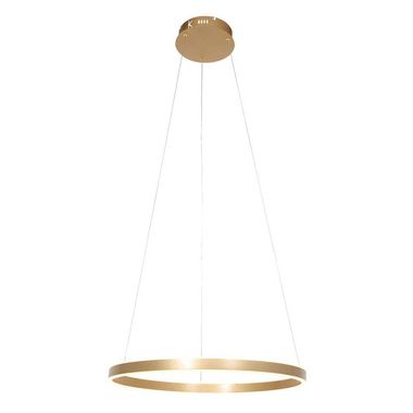 LED pendant light, ring design, gold, dimmable, H 170 cm
