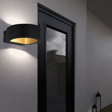 Applique murale LED, éclairage extérieur, aluminium, noir mat, UP & DOWN, IP54