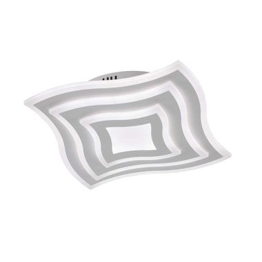 LED ceiling light, metal, white, remote control, dimmable, 43x43 cm