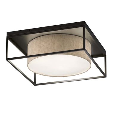 Plafondlamp, metaal, zwart en wit, 4-bol, 60x60 cm