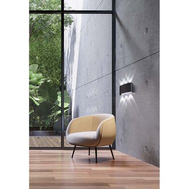 Lampada da parete a LED, lampada da esterno, metallo, nero, IP54