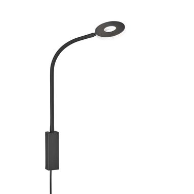 Applique LED, métal, noir, H 50 cm
