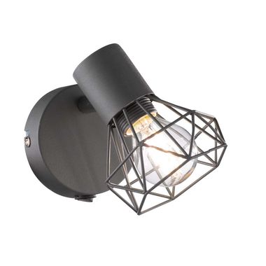 Wandlamp, metaal, rasterdesign, grijs