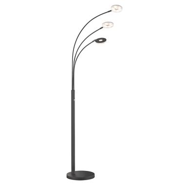 Lampada da terra LED, metallo, nero, CCT, dimmerabile, H 185 cm