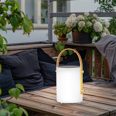 RGB LED Solar Tischleuchte, Fernbedienung, dimmbar, USB, H 24 cm