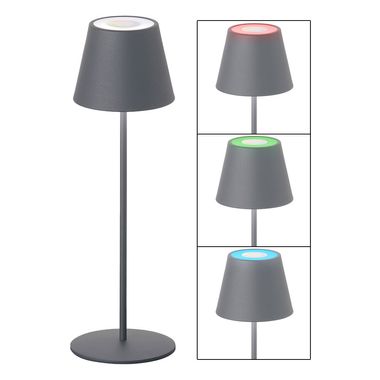 RGB LED tafellamp voor buiten, touchdimmer, oplaadbare batterij, H 38 cm