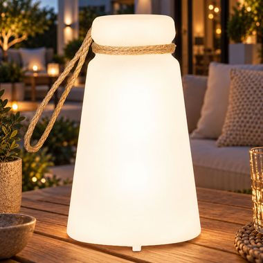 Bruno LED table lamp, white, colour-changing, remote control, H 20 cm