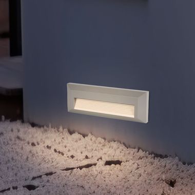 LED Außenlampe Hauswand, wetterfest, grau rechteckig, L 23cm