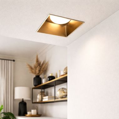 Spot encastrable, aluminium, 1 lampe, or, L 13 cm
