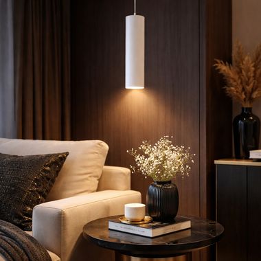 Lampada a sospensione, alluminio, bianco, H 30 cm