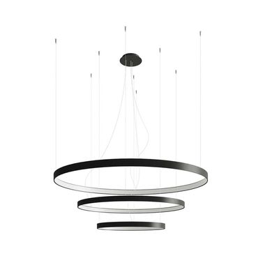 LED pendant light, aluminum, black, 150W, 4000K, D 110 cm
