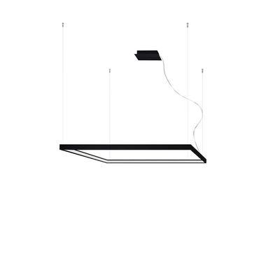 Lampa wisząca LED, aluminium, czarna, 110x110 cm