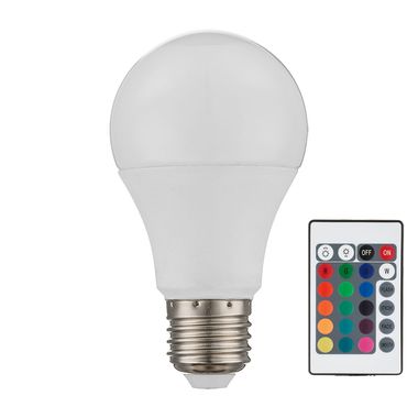 RGB LED bulb, 4W, E27, 470lm, dimmable, white, DxH 6x11 cm
