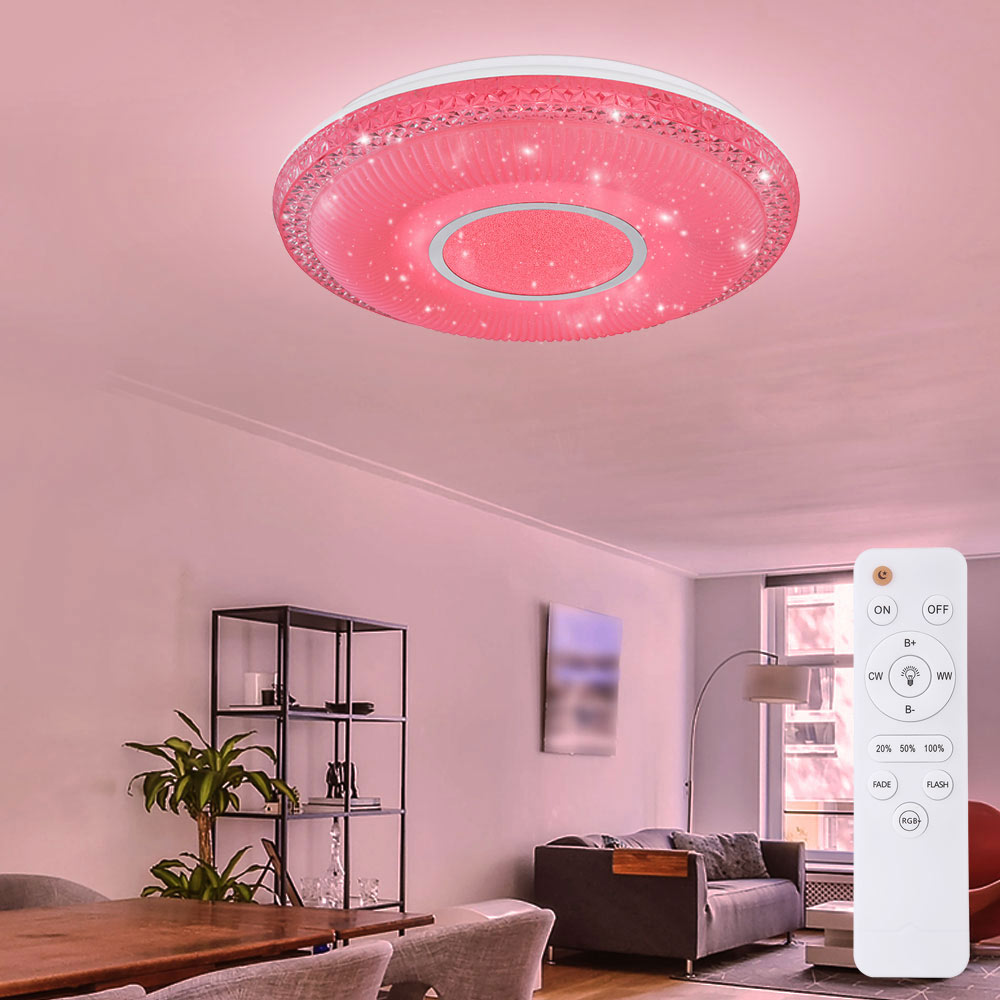 RGB LED Deckenlampe, Sterneneffekt, dimmbar, CCT, 50 cm