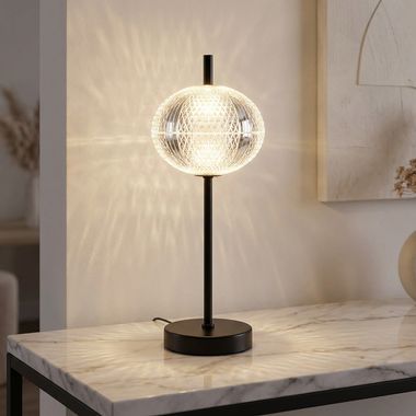 LED Tischleuchte, Kristalleffekt, CCT, dimmbar, H 40 cm