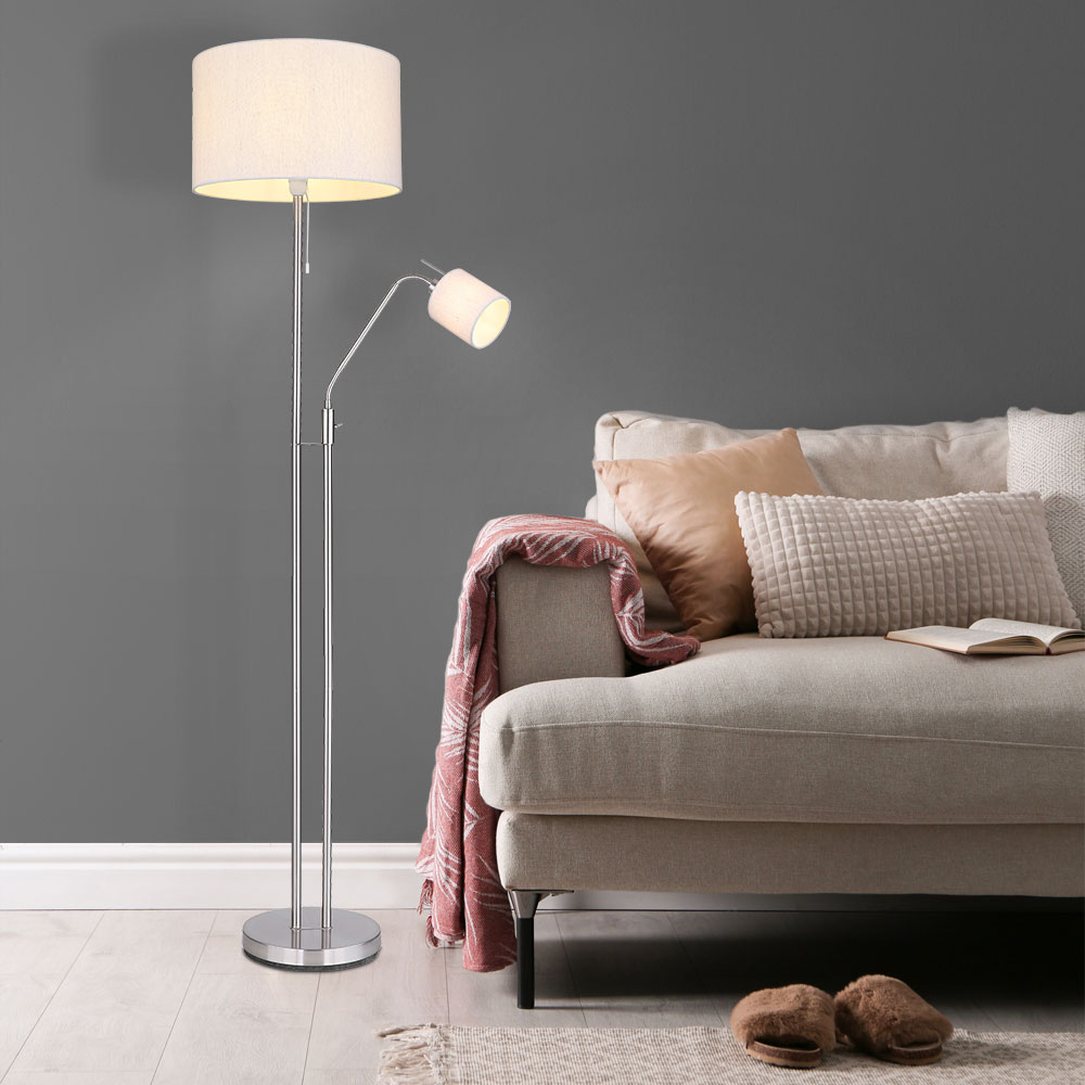 Depuley LED Moderne Stehlampe aus Glas und Metall, Goldene Standleuchte