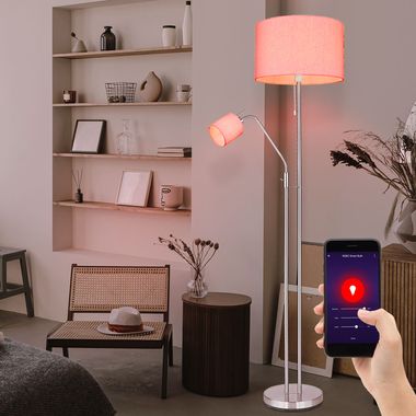 Lampadaire LED RGB, lampe de lecture, contrôle par application, H 175 cm