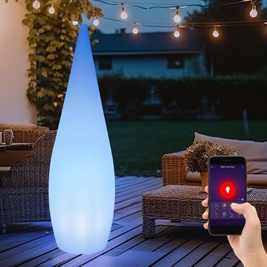 RGB LED floor lamp, droplet design, app/voice control