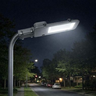 LED street light outdoor lamp, grey, cool white, IP65 30W