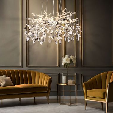 Lampa wisząca, żyrandol, metal, szklane kryształy, wys. 120 cm