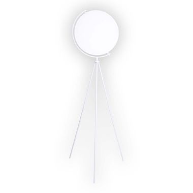 Lampadaire LED, métal, textile, blanc, H 156 cm