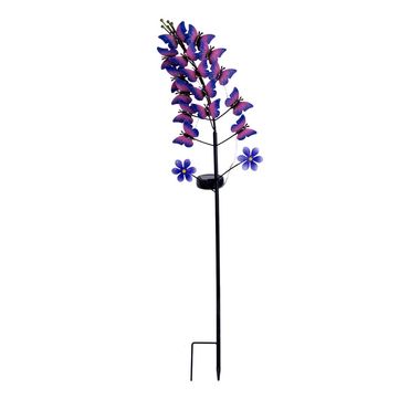 LED solarlamp, lichtspel, oplaadbare batterij, zwart, h 76 cm