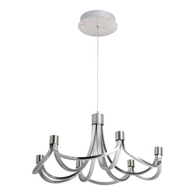 Suspension LED, métal, nickel, L 55 cm